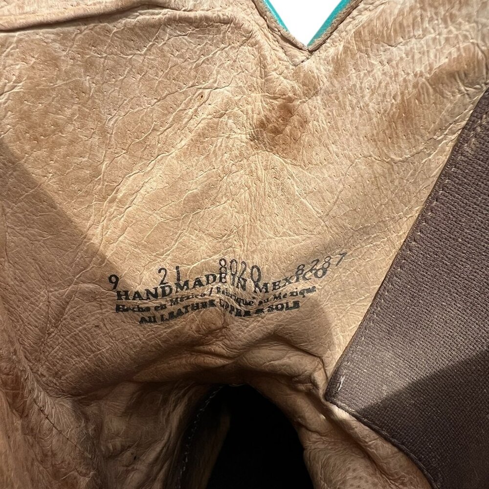 Roper Western Boots Women's Size 7.5 US Arrow Feather Embriodered Tan Leather Th - Picture 9 of 12